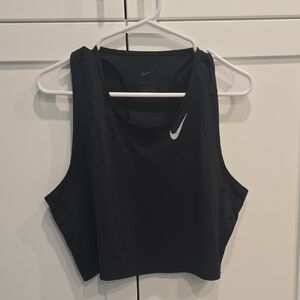 Nike Women's Dri-FIT Race Cropped Running Tank Top Black Large
